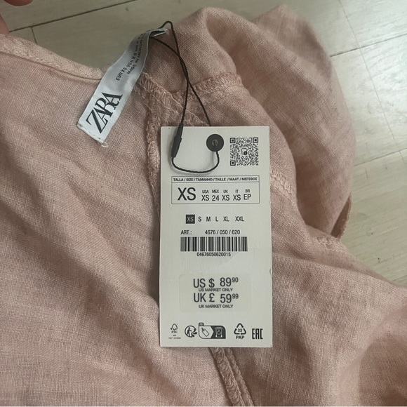 NWT Zara 100% Linen Long Midi Dress ZW Collection - Picture 7 of 9